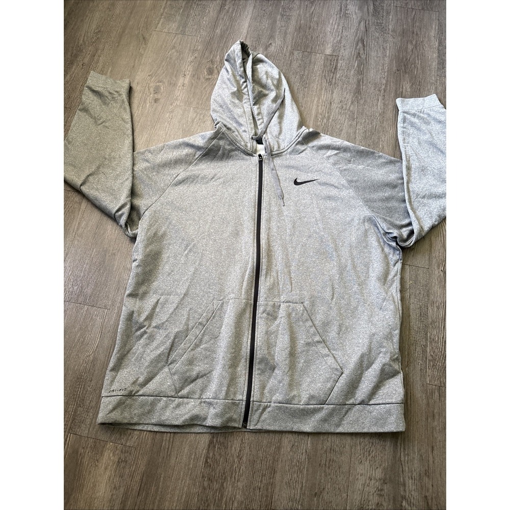 Nike Dri-FIT Training Full Zip Hooded Gray Jacket Mens 4XL CZ6376-063